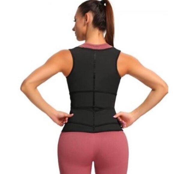 Nwot - Women’s Workout Vest With Double Belts In Black. Size: 6xl. - Picture 8 of 8